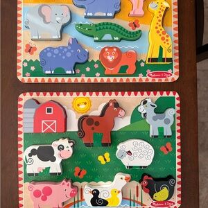 Melissa & Doug Colorful Animal Puzzle Set